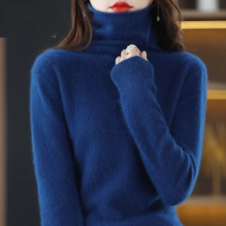 Avelien | Women's Fluffy Knit Roll Neck Jumper