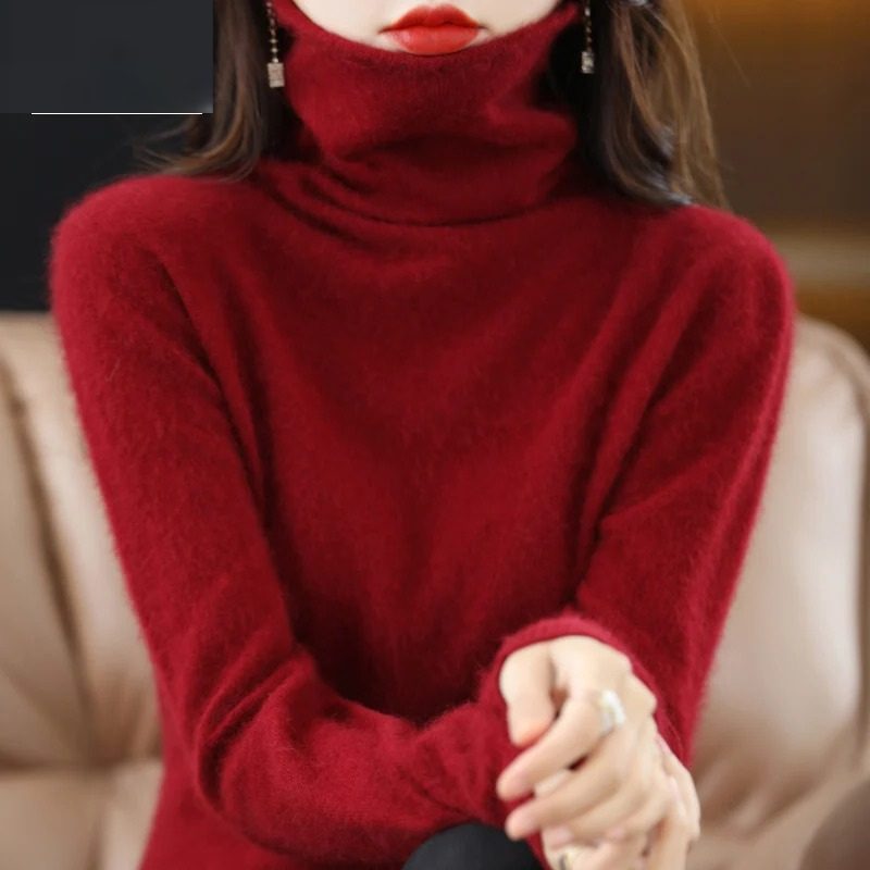Avelien | Women's Fluffy Knit Roll Neck Jumper