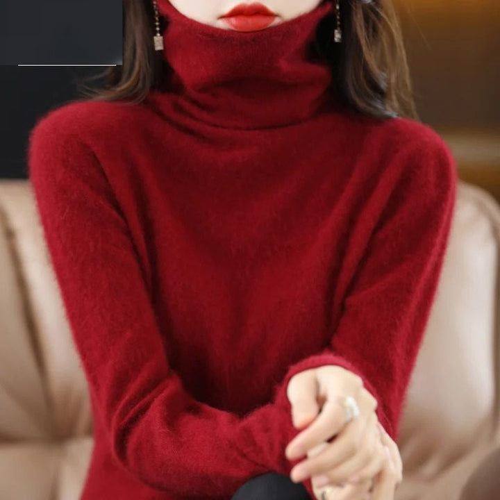 Avelien | Women's Fluffy Knit Roll Neck Jumper