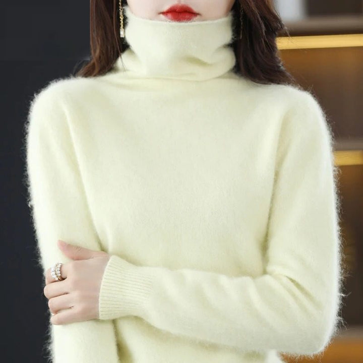 Avelien | Women's Fluffy Knit Roll Neck Jumper