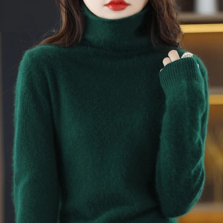 Avelien | Women's Fluffy Knit Roll Neck Jumper