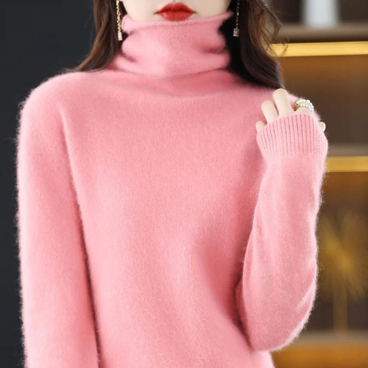 Avelien | Women's Fluffy Knit Roll Neck Jumper