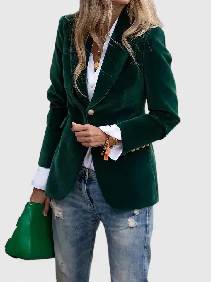 Ysabeau | Women's Velvet Blazer with Notch Lapel