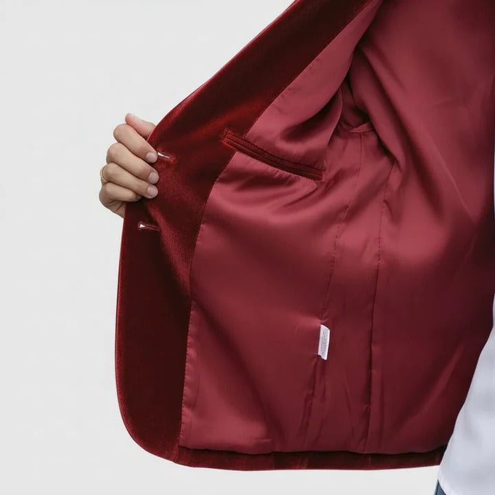 Ysabeau | Women's Velvet Blazer with Notch Lapel