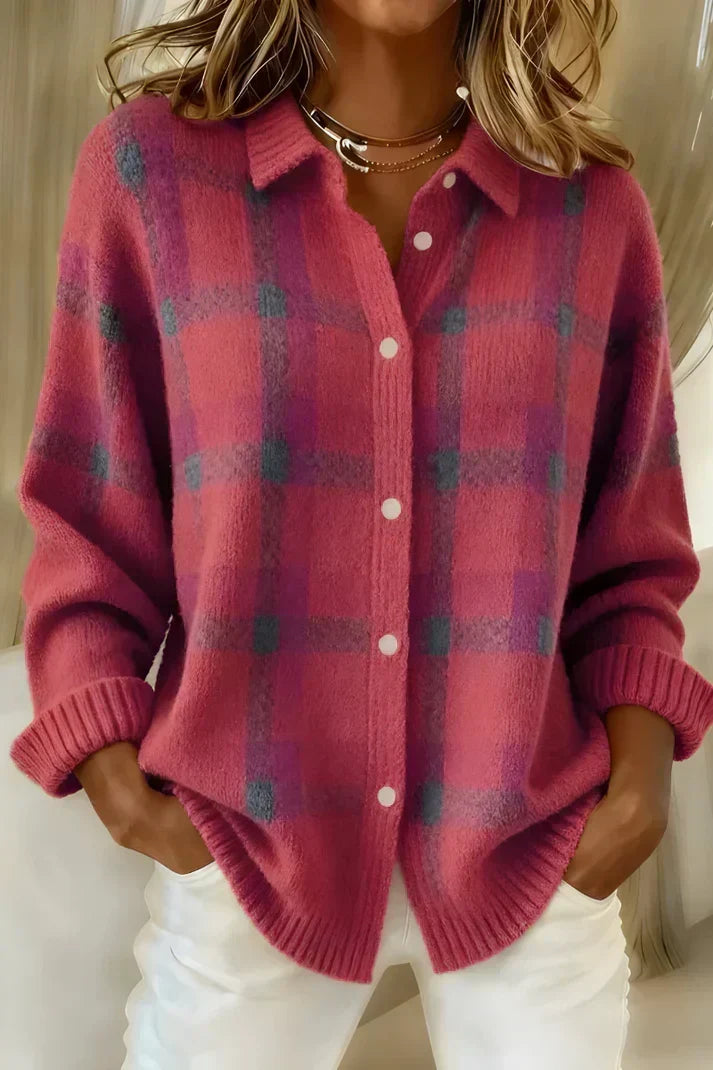 Mariela | Women's Checked Button Cardigan