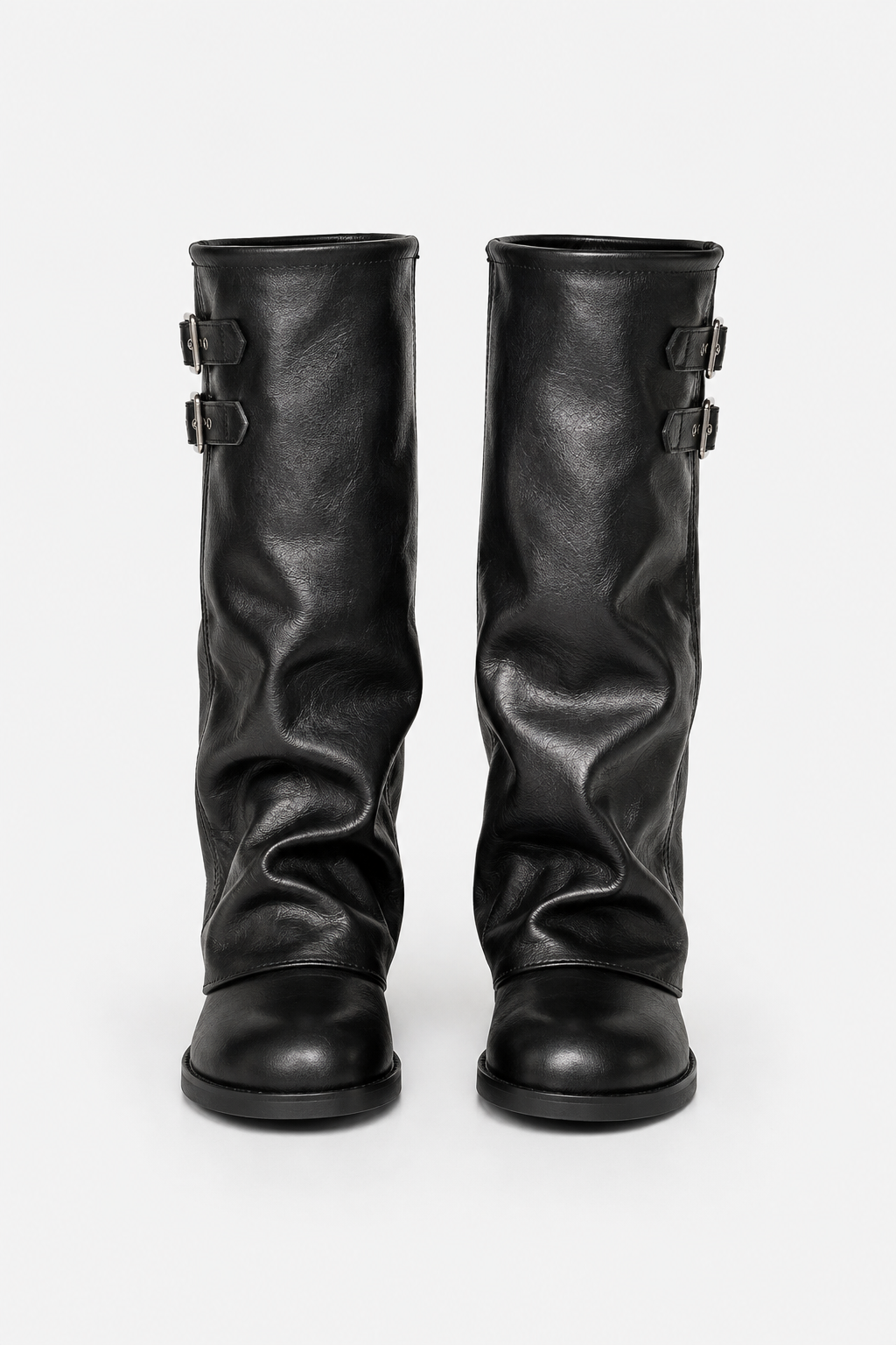 Valeriane | Women's Slouch Knee-High Boots with Buckle Straps