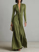Aria Long-Sleeve Draped Wrap Maxi Dress - image 1