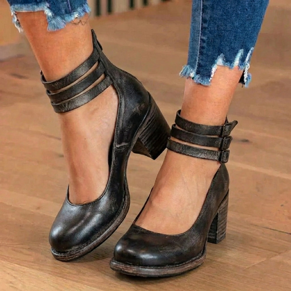 Carolina Wide-Fit Block-Heel Shoes with Double Ankle Strap - image 2