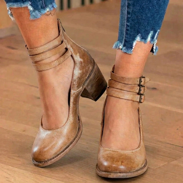 Carolina Wide-Fit Block-Heel Shoes with Double Ankle Strap - image 3