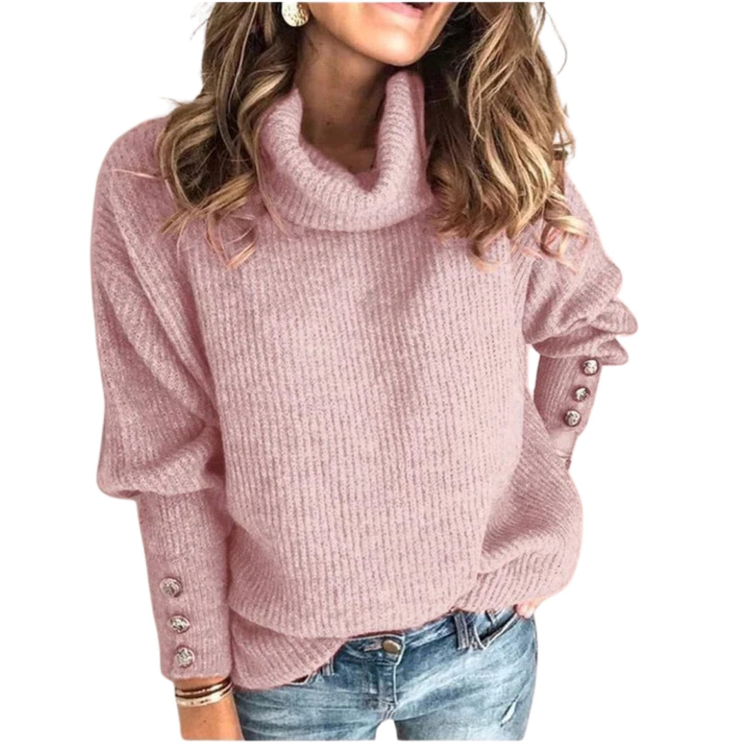 Shoshana | Women's Ribbed Knit Sweater with Cowl Neck