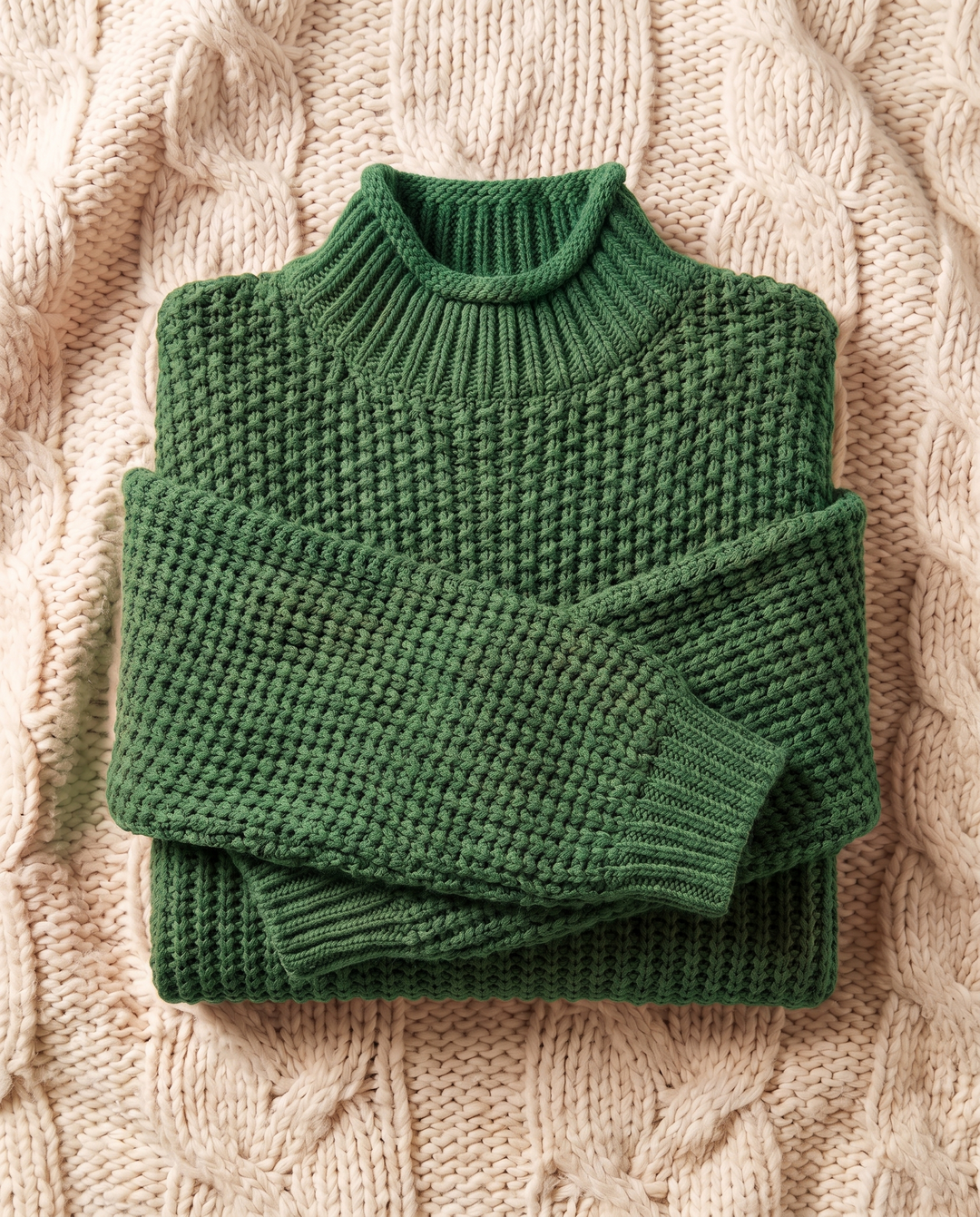 Sonja | Women's Chunky Knit Sweater with Stand Collar and Voluminous Sleeves