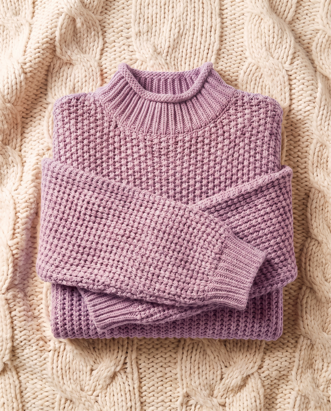 Sonja | Women's Chunky Knit Sweater with Stand Collar and Voluminous Sleeves