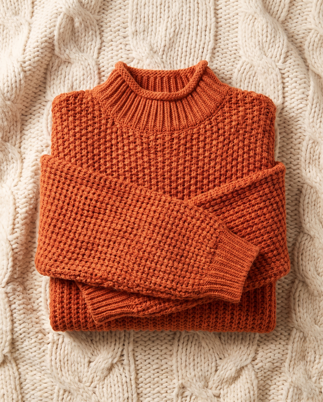 Sonja | Women's Chunky Knit Sweater with Stand Collar and Voluminous Sleeves