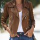Nicoletta | Women's Suede Zip-Up Jacket with Lapel
