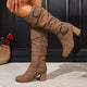 Women's Twin-Buckle Ruched Slouch Mid-Calf Boots - image 9