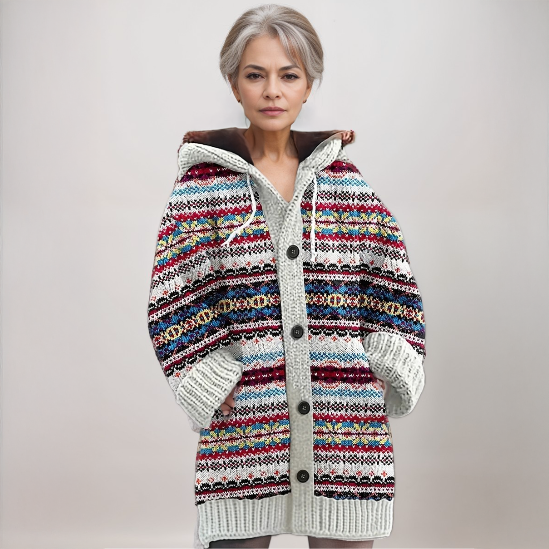 Alondra | Women's Nordic Hooded Knit Cardigan