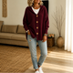 Zara | Women's Hooded Waffle-Knit Button-Front Cardigan