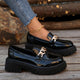 Marlijn Patent Platform Loafers with Chain Detail - image 2