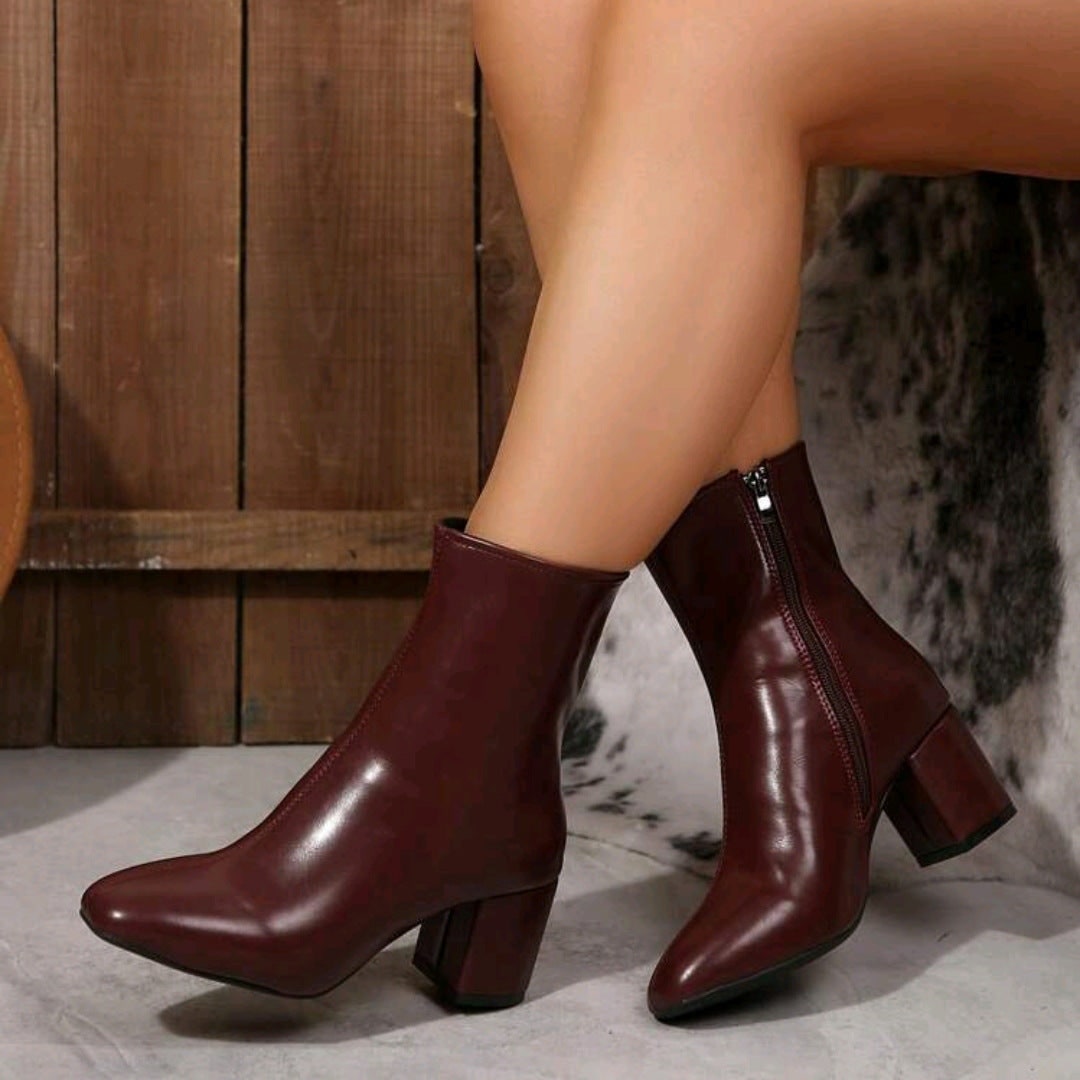 Fianna Block Heel Ankle Boots with Side Zip - image 1