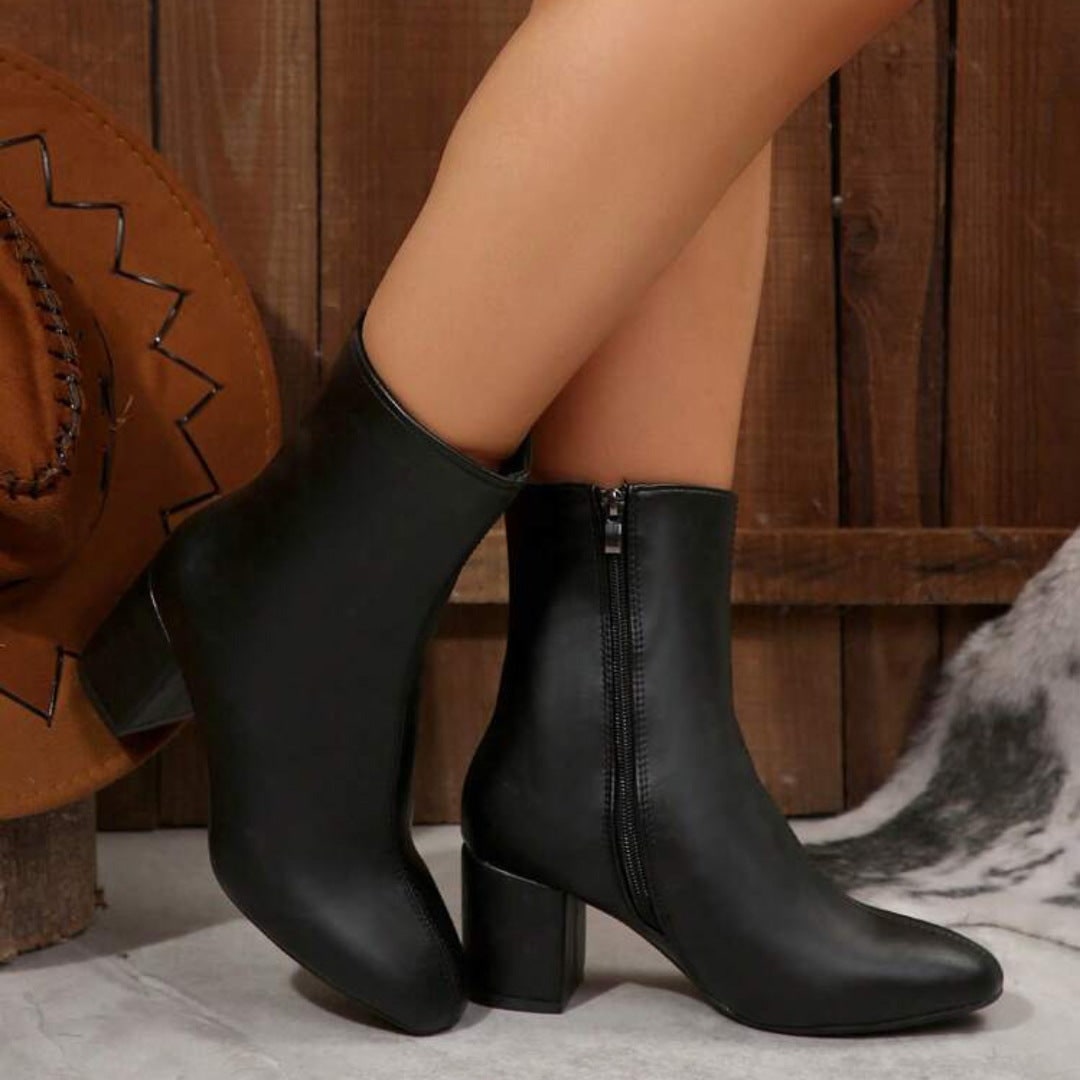 Fianna Block Heel Ankle Boots with Side Zip - image 4