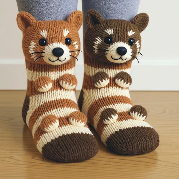 Devora Chunky Knit 3D Animal Socks - image 4