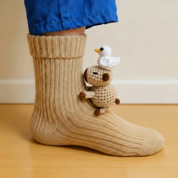 Devora Chunky Knit 3D Animal Socks - image 8