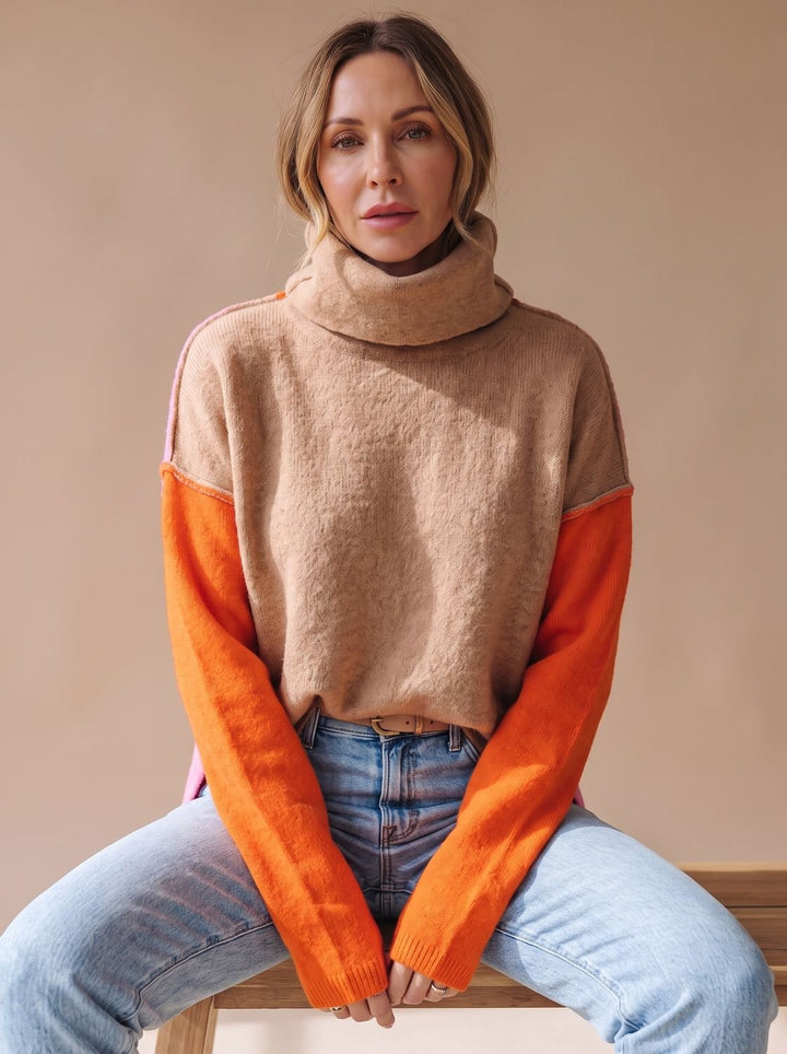 Maartje Two-Tone Turtleneck Knit Sweater - image 3