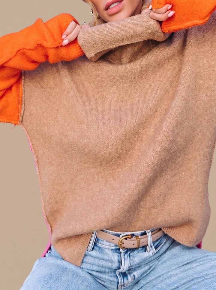 Maartje Two-Tone Turtleneck Knit Sweater - image 6