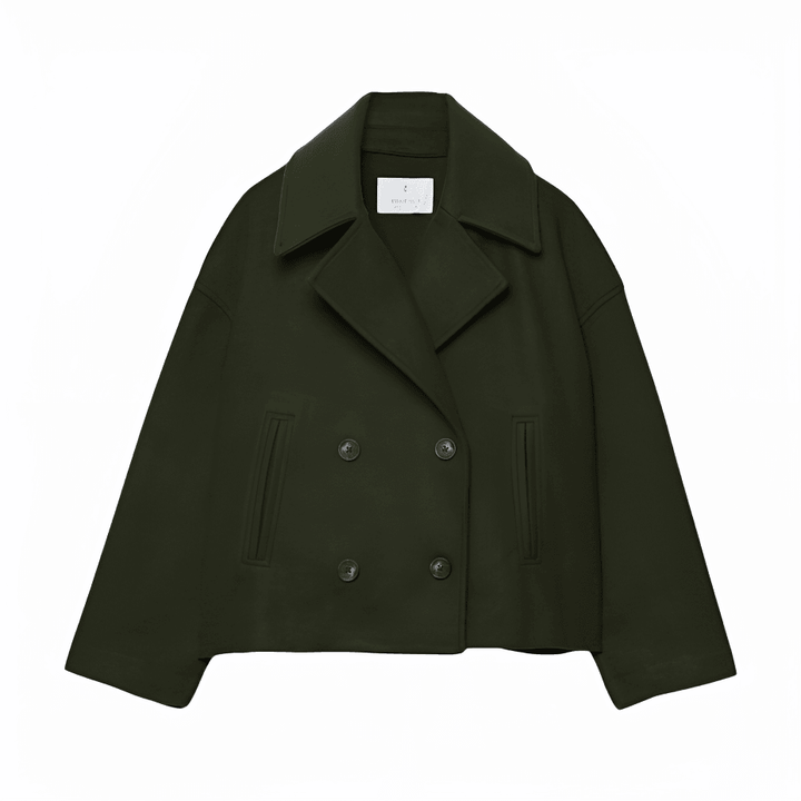 Lieselotte Cropped Double-Breasted Wool-Look Peacoat - image 10