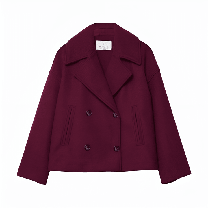 Lieselotte Cropped Double-Breasted Wool-Look Peacoat - image 11
