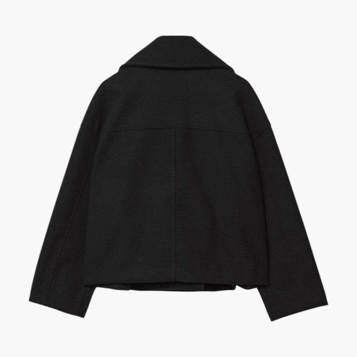 Lieselotte Cropped Double-Breasted Wool-Look Peacoat - image 6