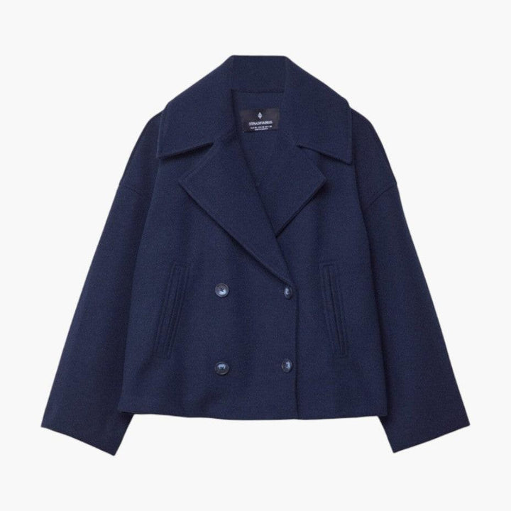 Lieselotte Cropped Double-Breasted Wool-Look Peacoat - image 8