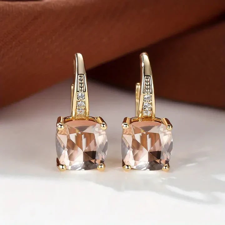 Kiona Gold-Tone Cushion-Cut Stone Drop Earrings - image 3