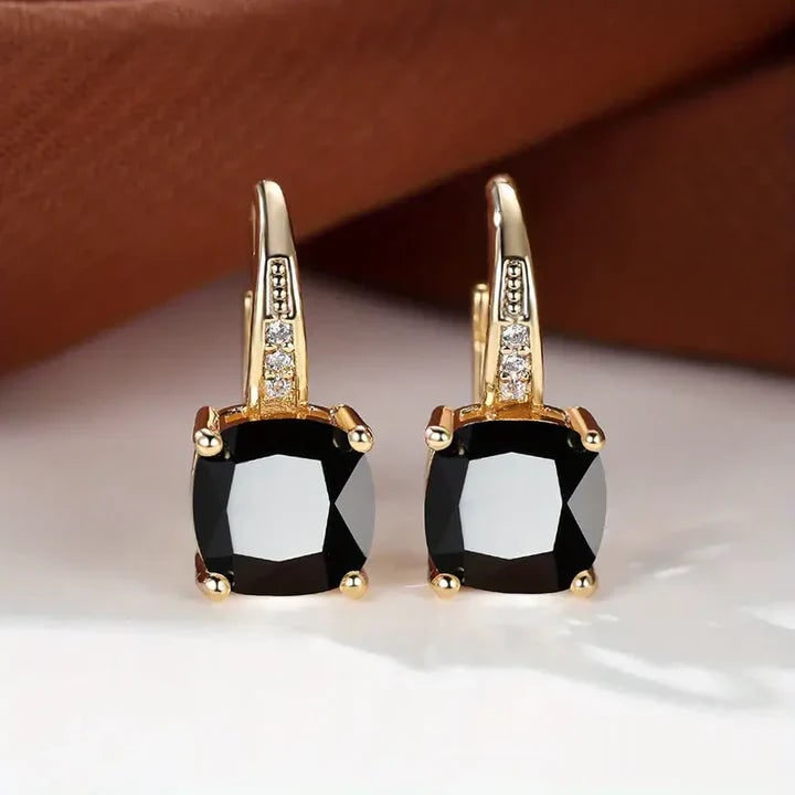 Kiona Gold-Tone Cushion-Cut Stone Drop Earrings - image 5