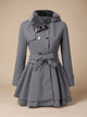 Marrit Double-Breasted Skirted Coat with Faux Fur Collar - image 2