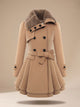 Marrit Double-Breasted Skirted Coat with Faux Fur Collar - image 1