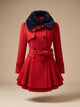 Marrit Double-Breasted Skirted Coat with Faux Fur Collar - image 4