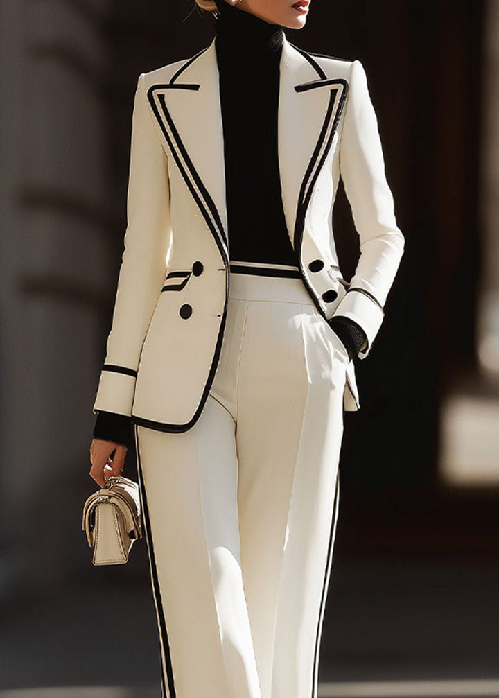 Chloe | Women's Double-Breasted Suit Set with Wide-Leg Pants