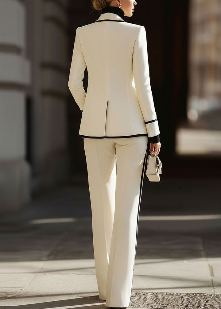 Chloe | Women's Double-Breasted Suit Set with Wide-Leg Pants