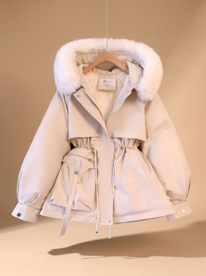 Wendelien Cinched-Waist Parka with Faux Fur Hood - image 1