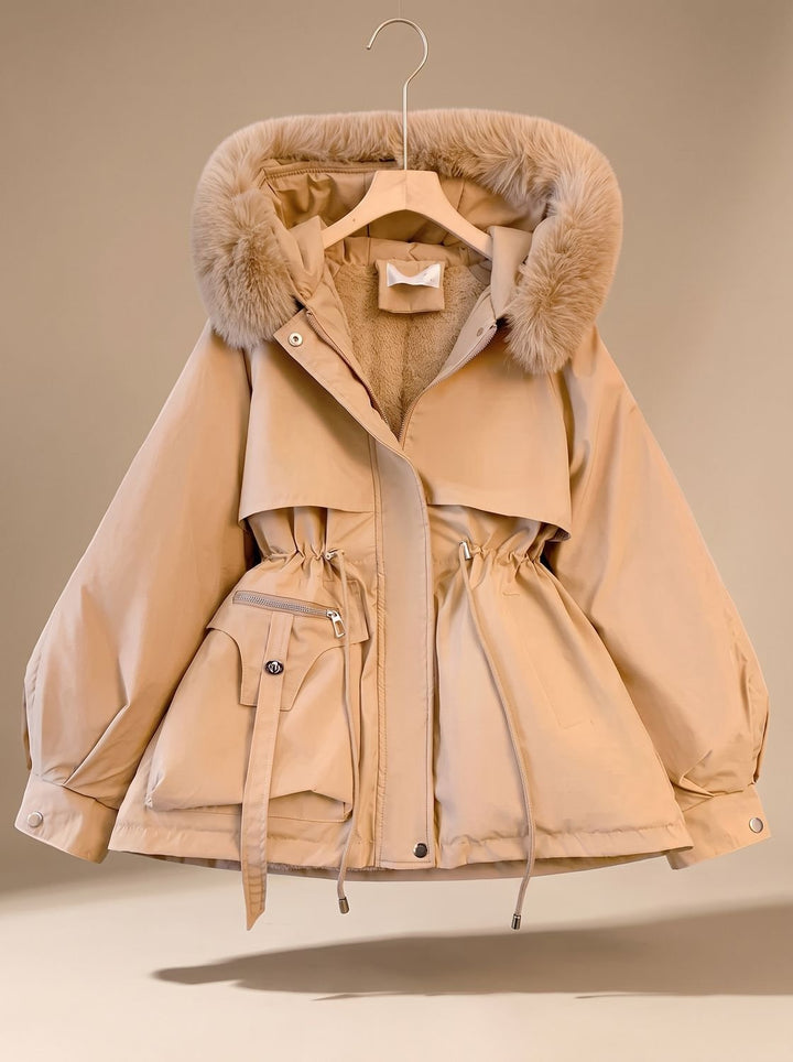 Wendelien Cinched-Waist Parka with Faux Fur Hood - image 3