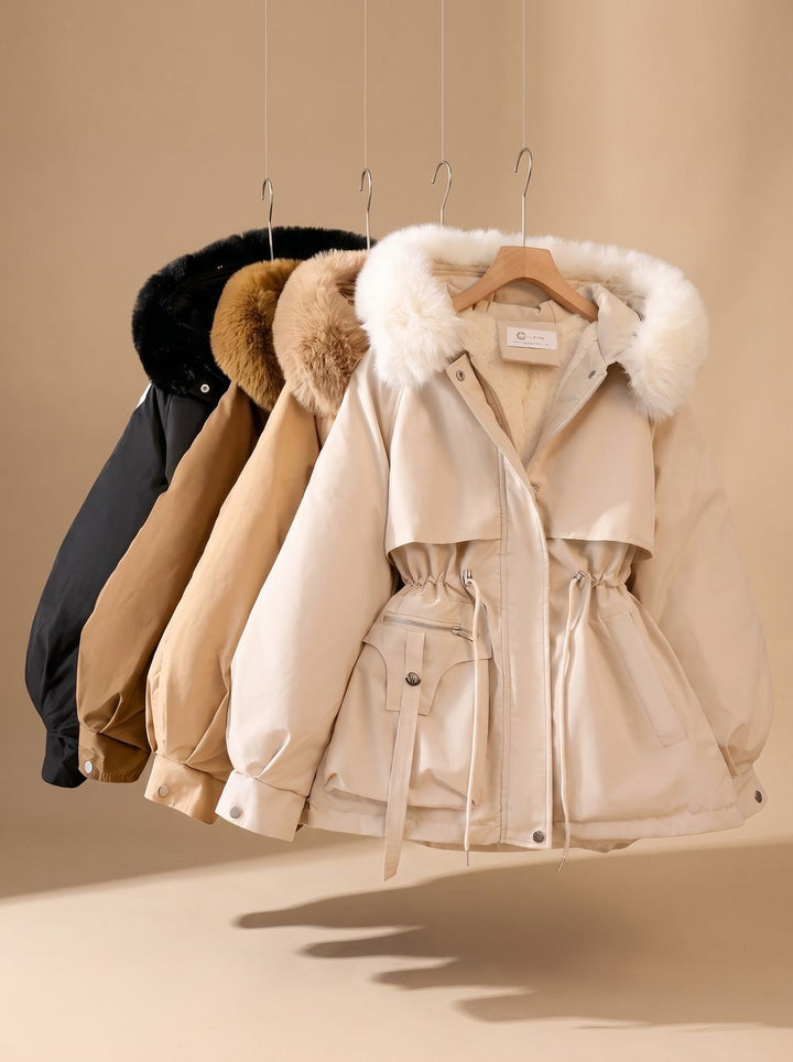 Wendelien Cinched-Waist Parka with Faux Fur Hood - image 5