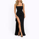 Women's Ruched Open-Back Square-Neck Maxi Dress for Wedding Guests — view 1