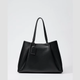 Fiene Faux Leather Tote Bag with Contrast Stitching - image 1