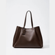 Fiene Faux Leather Tote Bag with Contrast Stitching - image 2