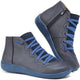 Coraline | Women's Cushioned Lace-Up Boots for Wide Feet in Blue