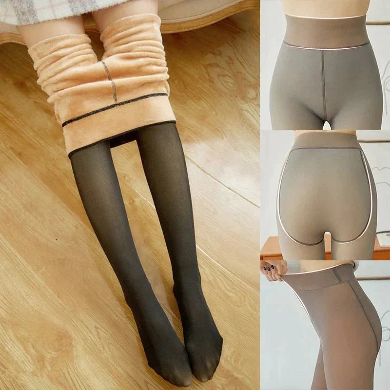 Sofie Fleece-Lined Sheer-Look Thermal Tights - image 2