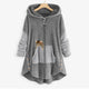 Marieke Teddy Fleece Zip-Up Hoodie with Peeking Cat Pocket - image 1