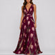 Women's Floral A-Line Wrap V-Neck Maxi Dress for Wedding Guests — view 6
