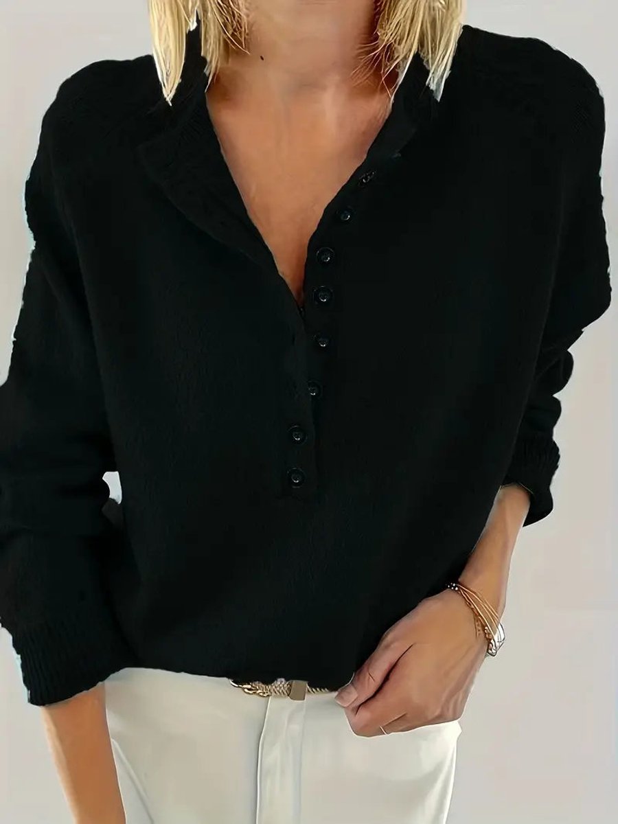 Merel Henley Knit Sweater with Button Placket - image 10
